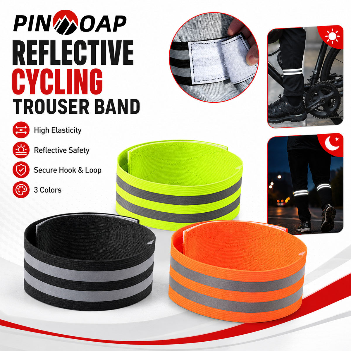 Running Gear Reflective - PINMOAP 1/2PCS Bicycle Pants Leg Strap