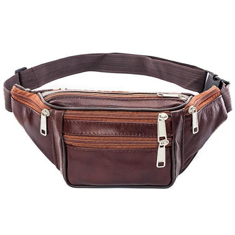 Running Gear Belt - Leather Men Waist Chest Bag Thin